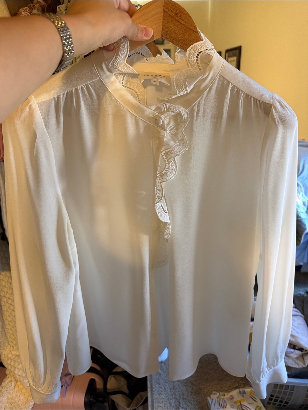 Sezane CHLO SHIRT- Ecru - Picture 2 of 6